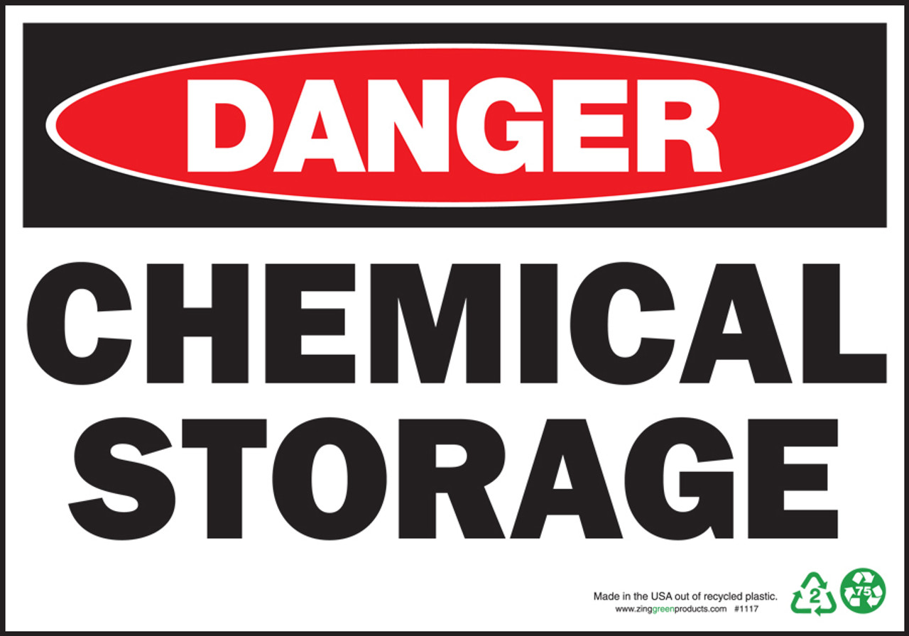 ZING Danger Sign, Chemical Storage