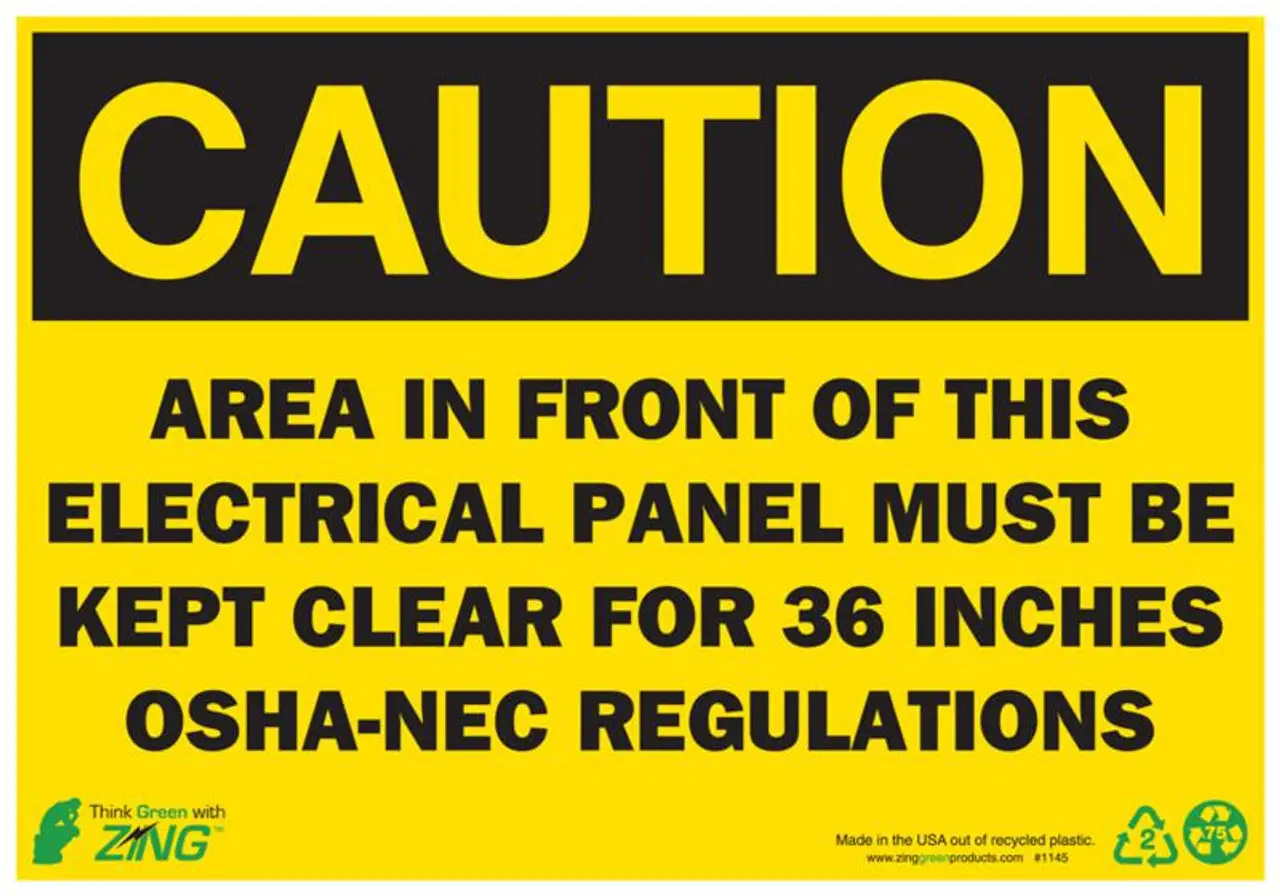 ZING Eco Safety Sign, CAUTION Electrical Panel