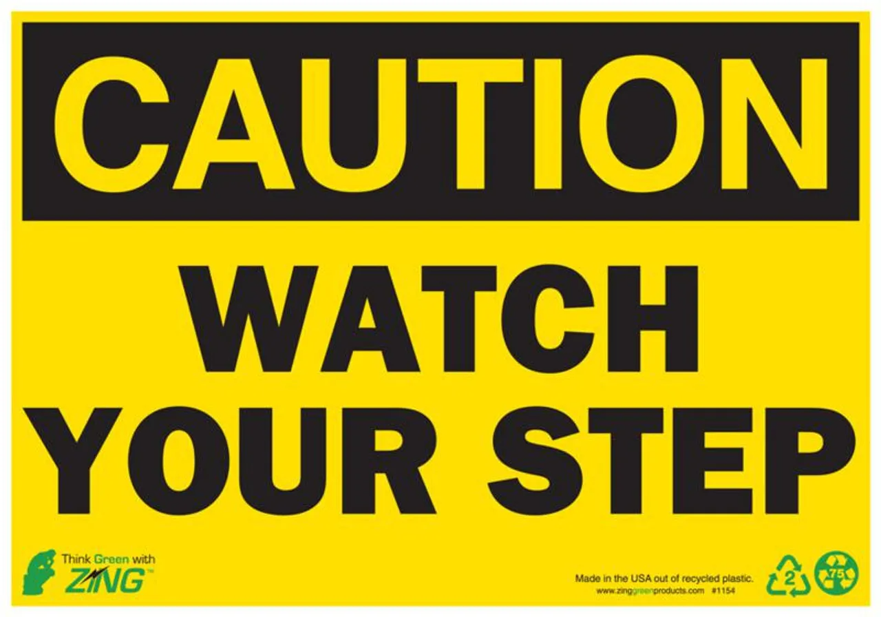 ZING Eco Safety Sign, CAUTION Watch Your Step