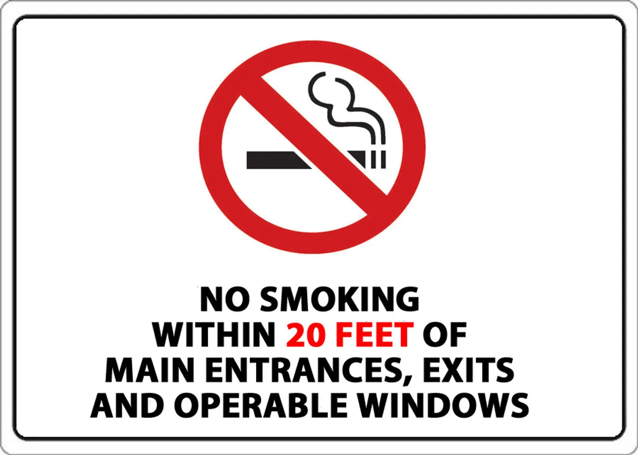 ZING No Smoking 20 Feet Window Decal