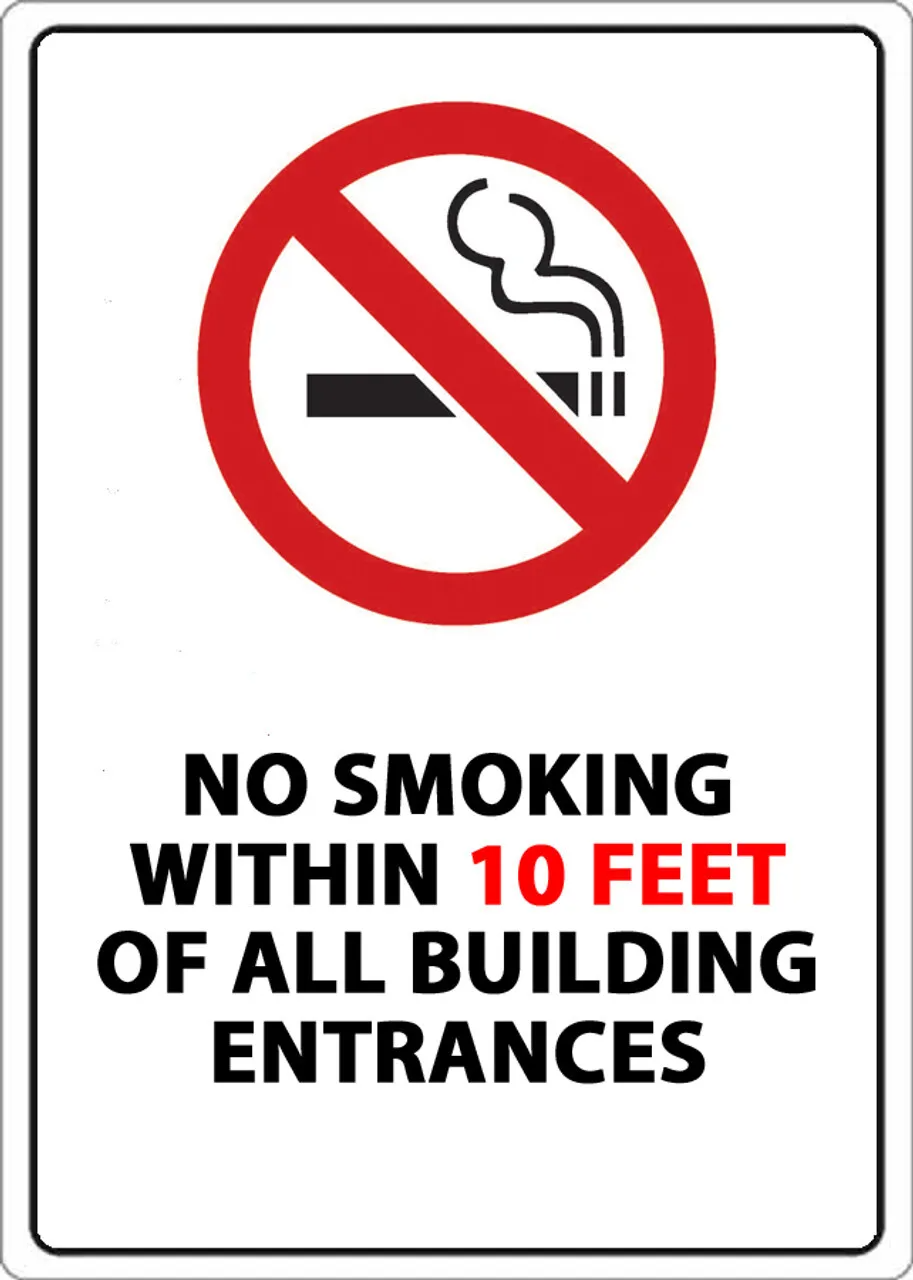 ZING No Smoking 10 Feet Window Decal