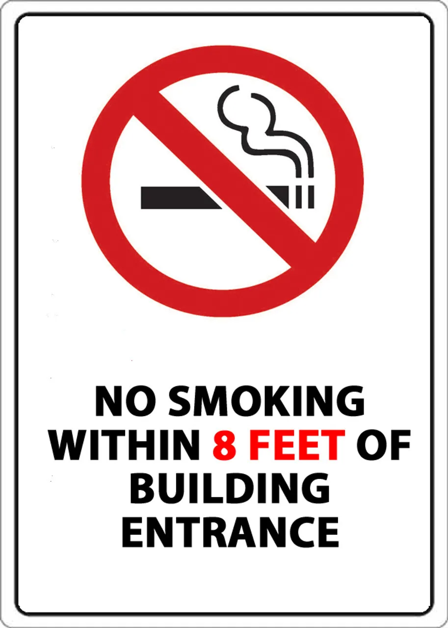 ZING No Smoking 8 Feet Window Decal