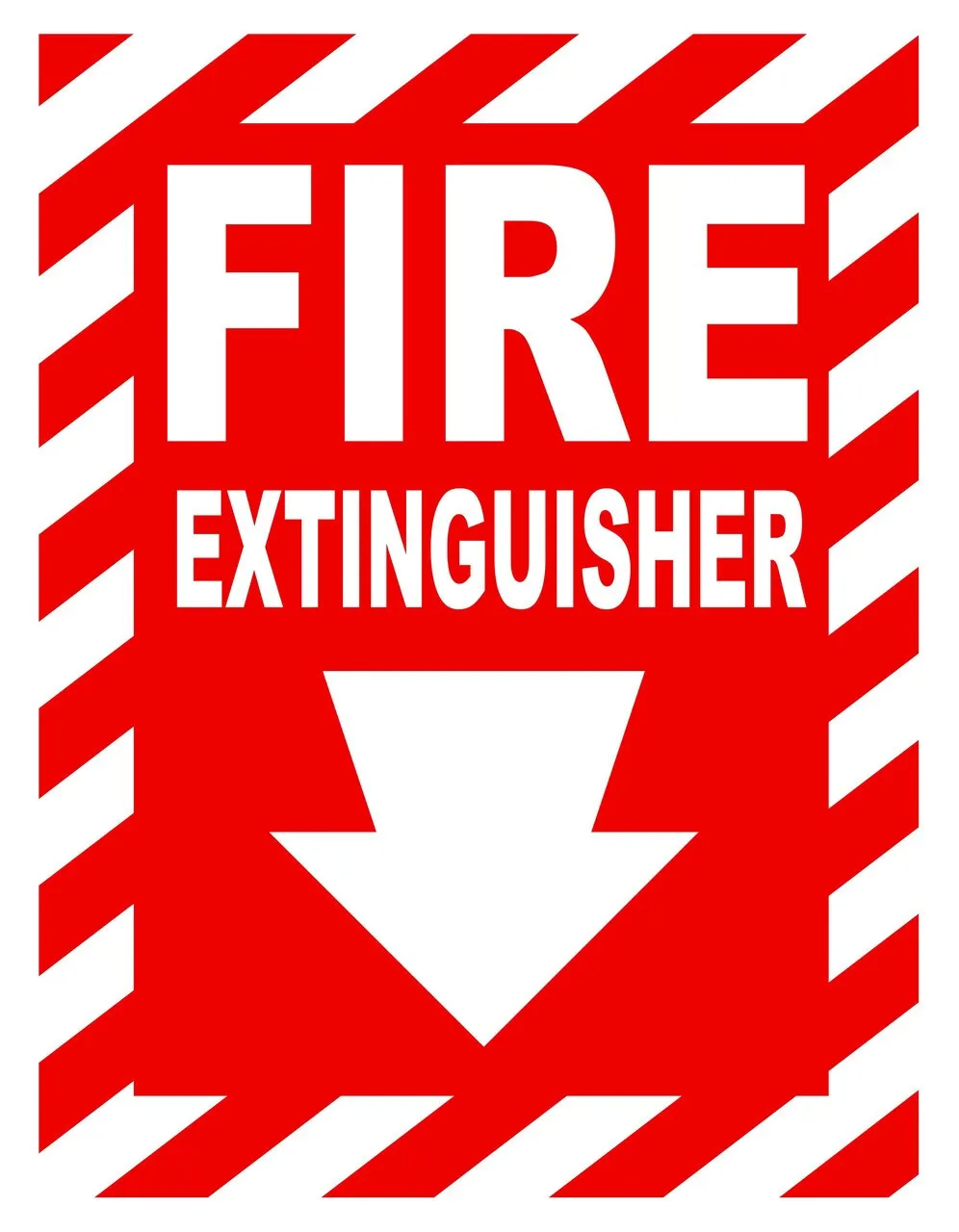 ZING Eco Safety Sign, Fire Extinguisher w/Arrow