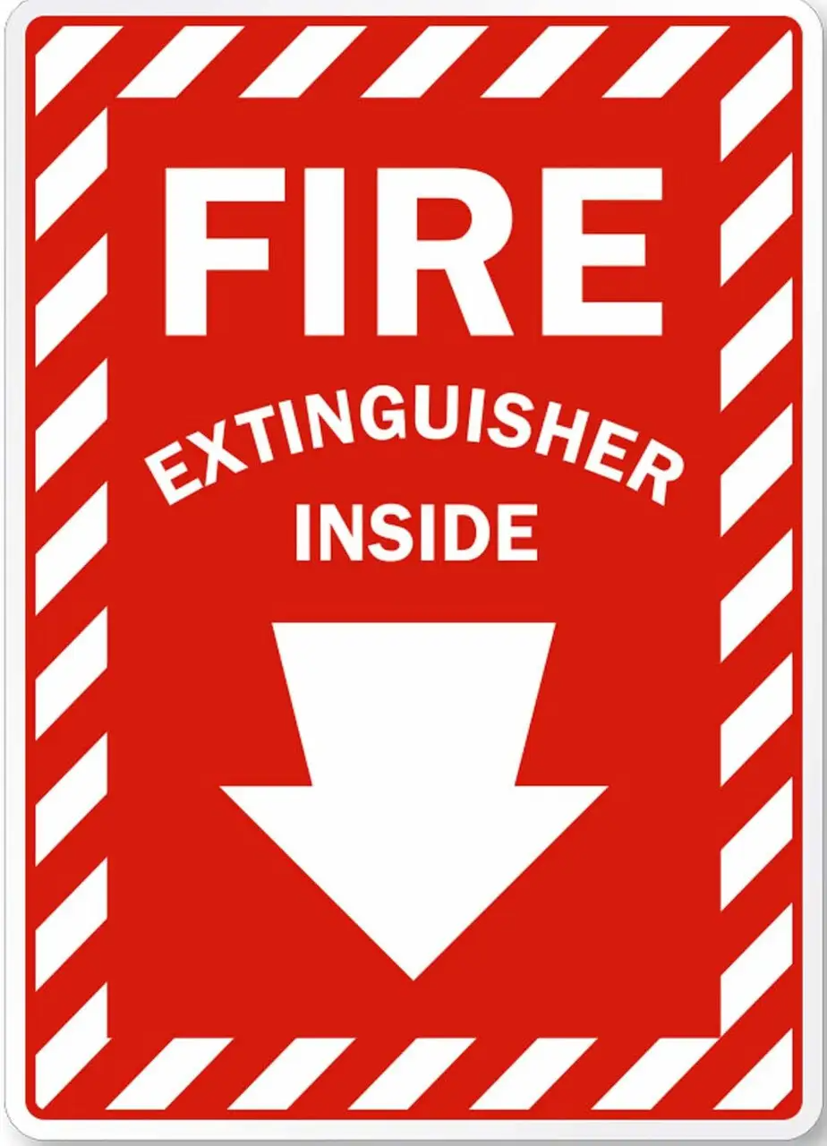 ZING Eco Safety Sign, Fire Extinguisher Inside w/Arrow