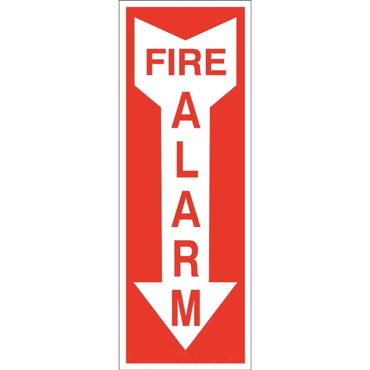 ZING Eco Safety Sign, Fire Alarm w/Arrow, 14Hx3.25W