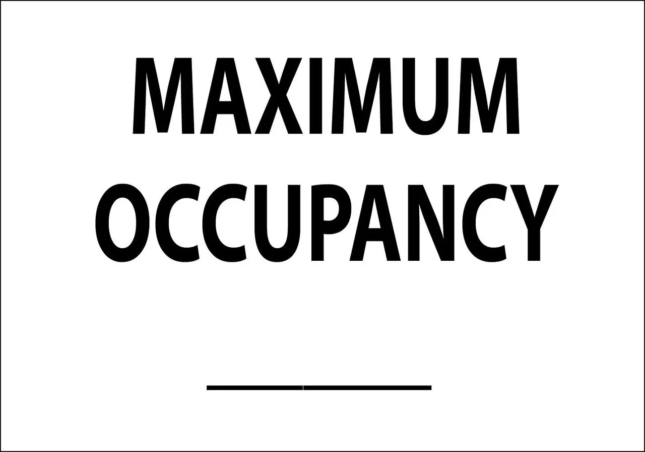ZING Eco Safety Sign, Maximum Occupancy