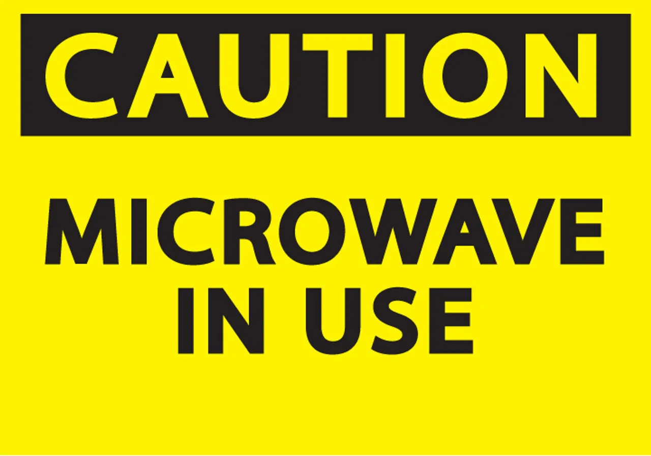 ZING 1909 Safety Sign Caution, Microwave In Use