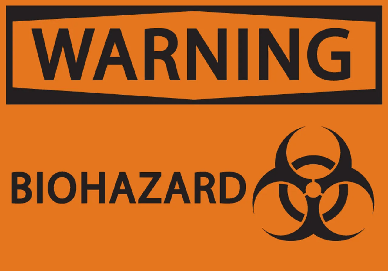 ZING Eco Safety Label, Warning Biohazard