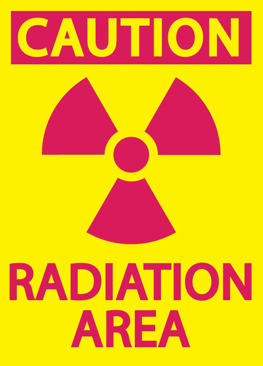 ZING Eco Safety Sign, Caution Radiation Area, 10Hx7W