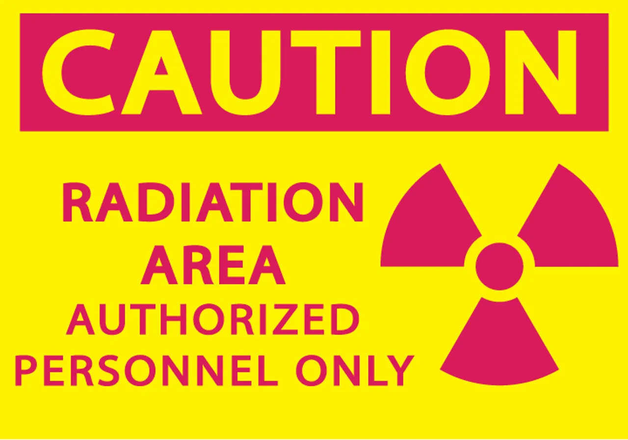 ZING Eco Safety Sign, Caution Radiation Area Authorized Personnel Only, 7Hx10W