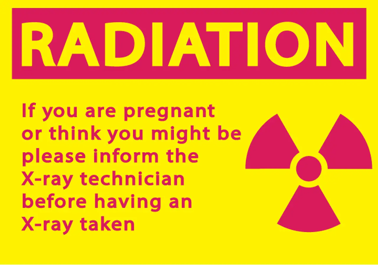 ZING Eco Safety Sign, Radiation Notify X-Ray Technician, 7Hx10W