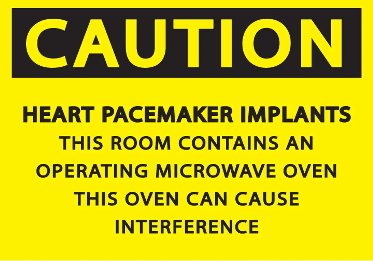 ZING Eco Safety Sign, Caution Heart Pace Maker Implants, 7Hx10W