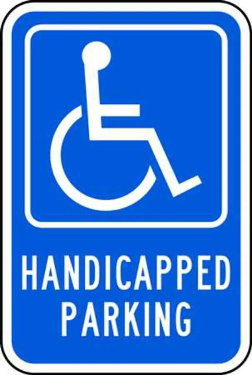 ZING Eco Parking Sign, Handicapped Parking Pictogram, 18Hx12W