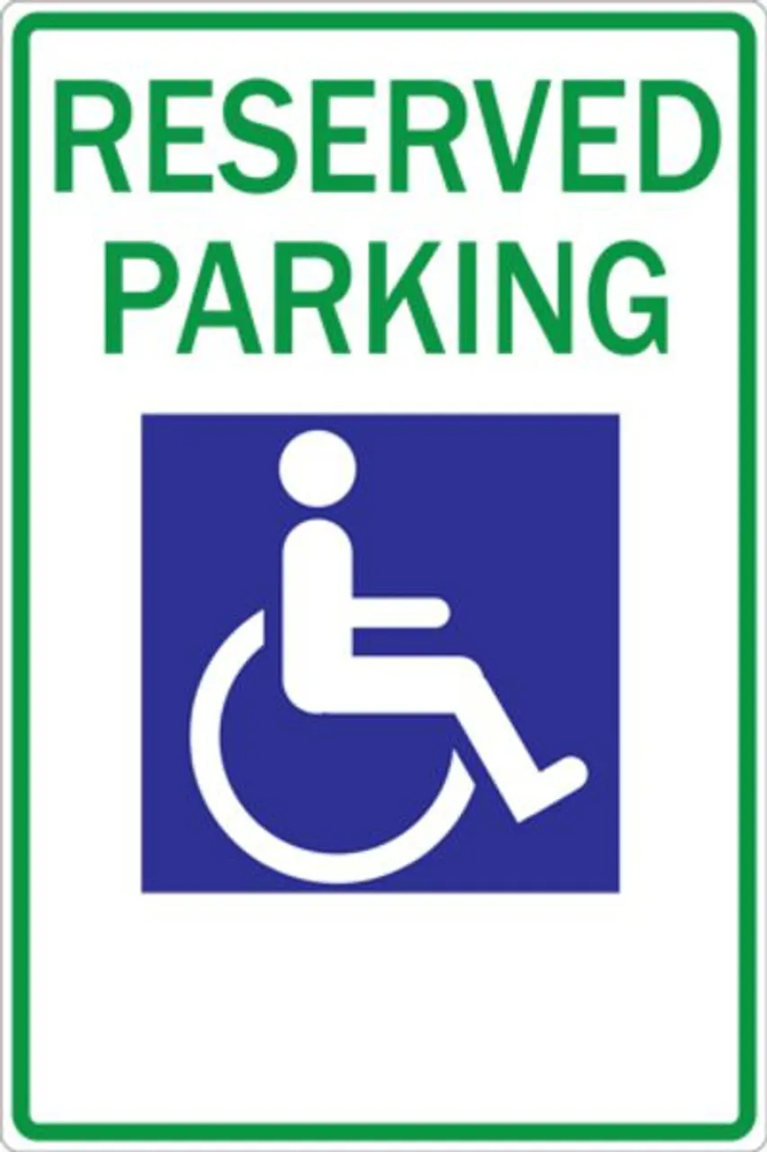 ZING Eco Parking Sign, Reserved Handicapped Parking
