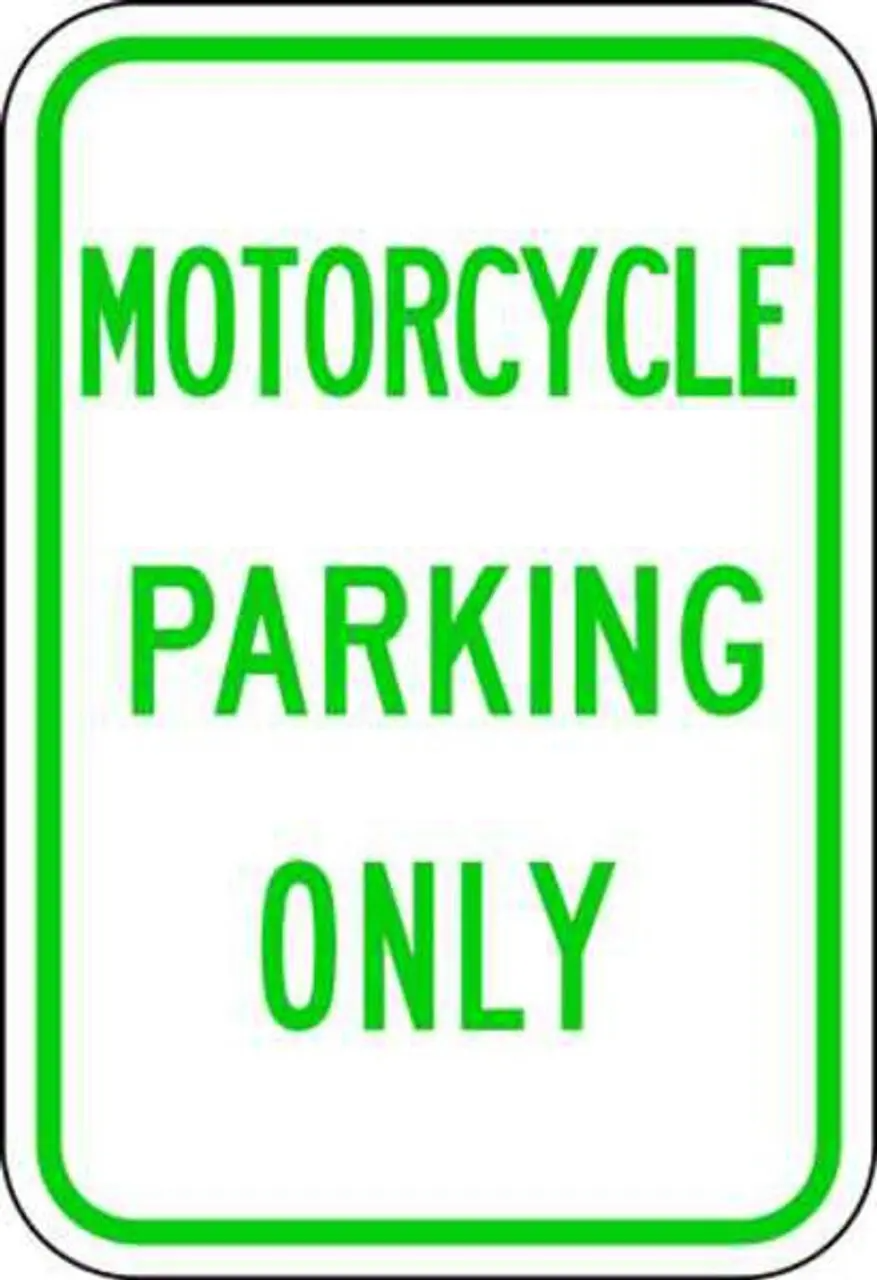 ZING Eco Parking Sign, Motorcycle Parking Only, 18Hx12W