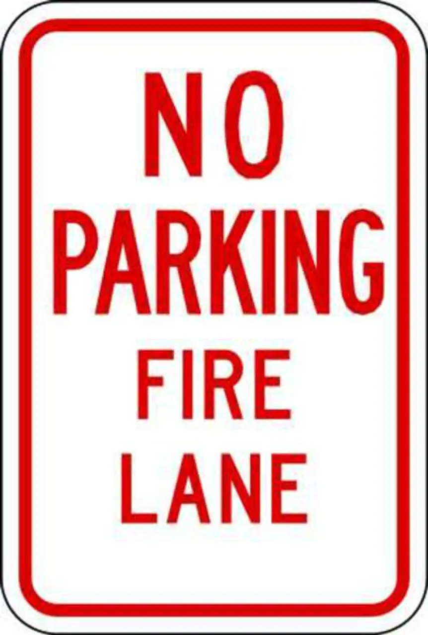 ZING Eco Parking Sign, No Parking Fire Lane, 18Hx12W