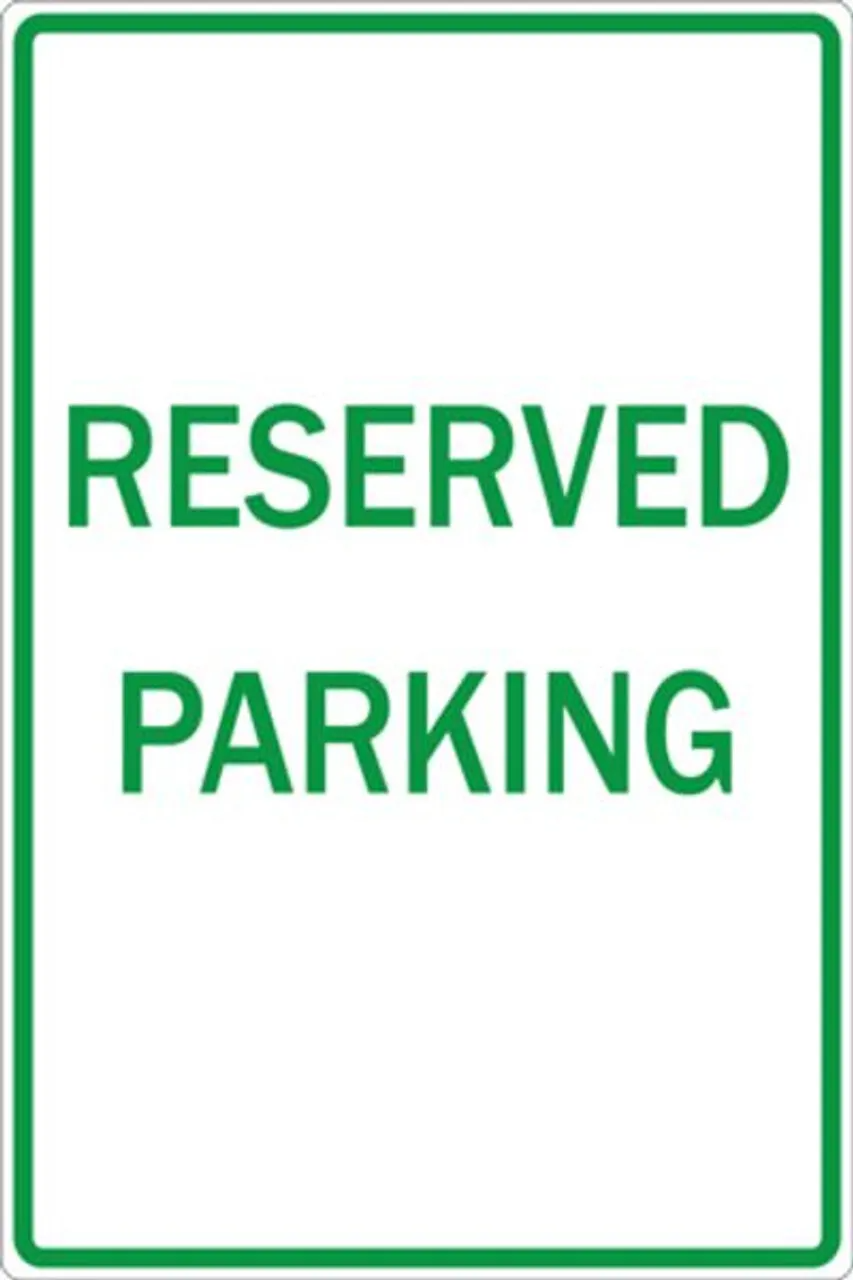ZING Eco Parking Sign, Reserved Parking, 18Hx12W
