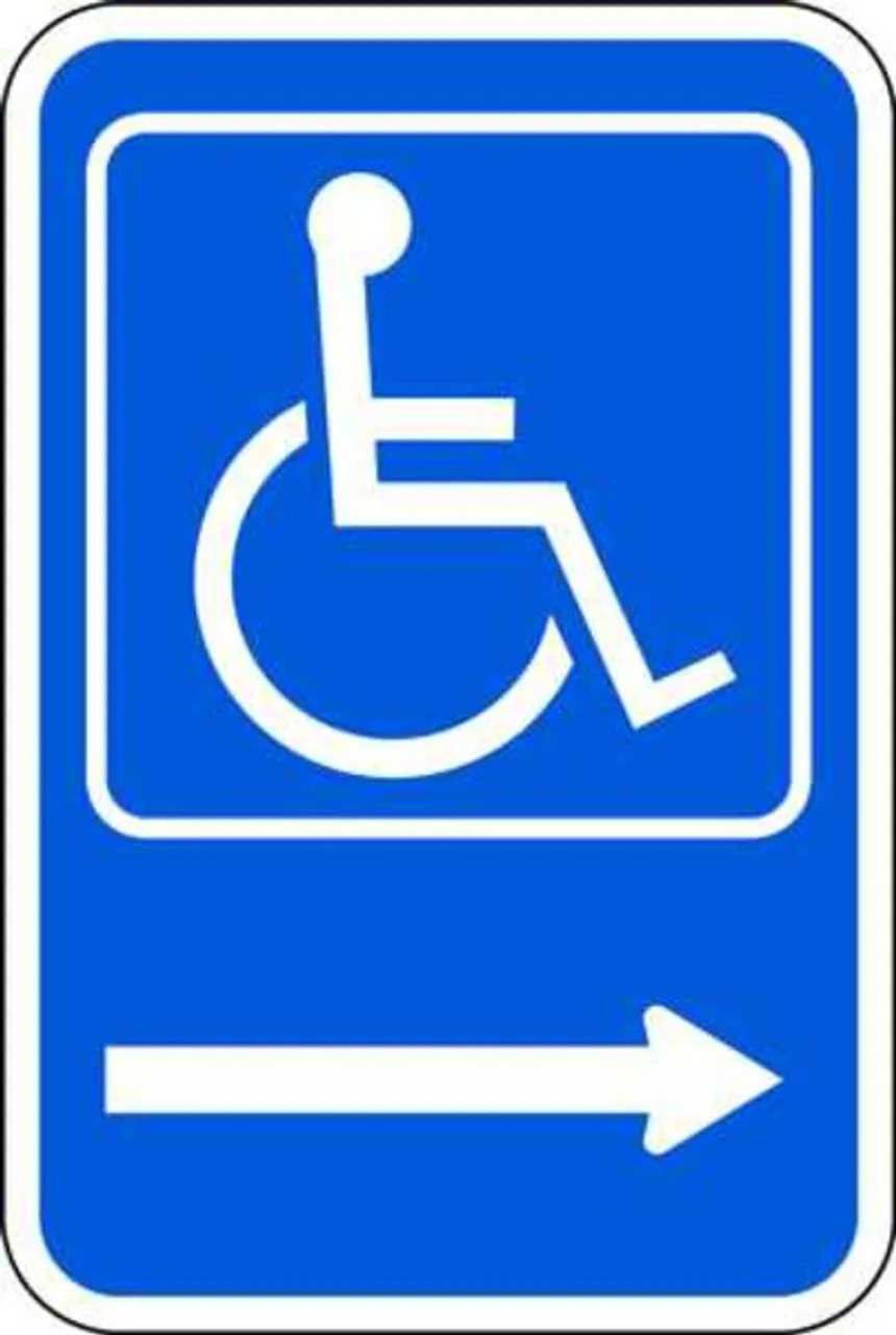 ZING Eco Parking Sign, Handicapped Symbol Right