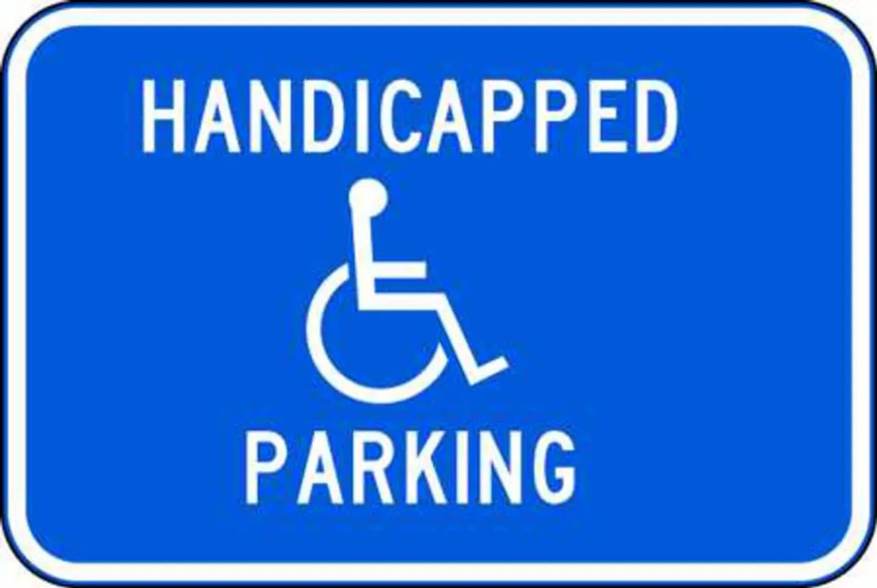 ZING Eco Parking Sign, Handicapped Parking with Symbol, 12Hx18W
