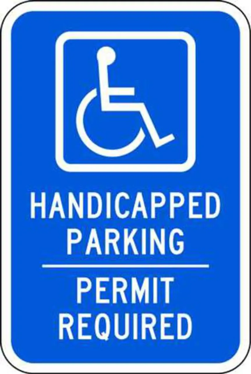 ZING Eco Parking Sign, Handicapped Parking Permit, 18Hx12W