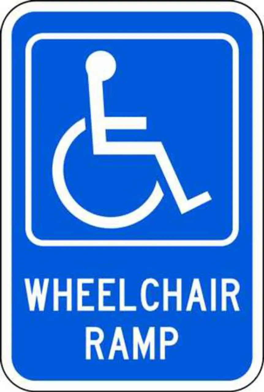 ZING Eco Parking Sign, Wheel Chair Ramp with Symbol, 18Hx12W