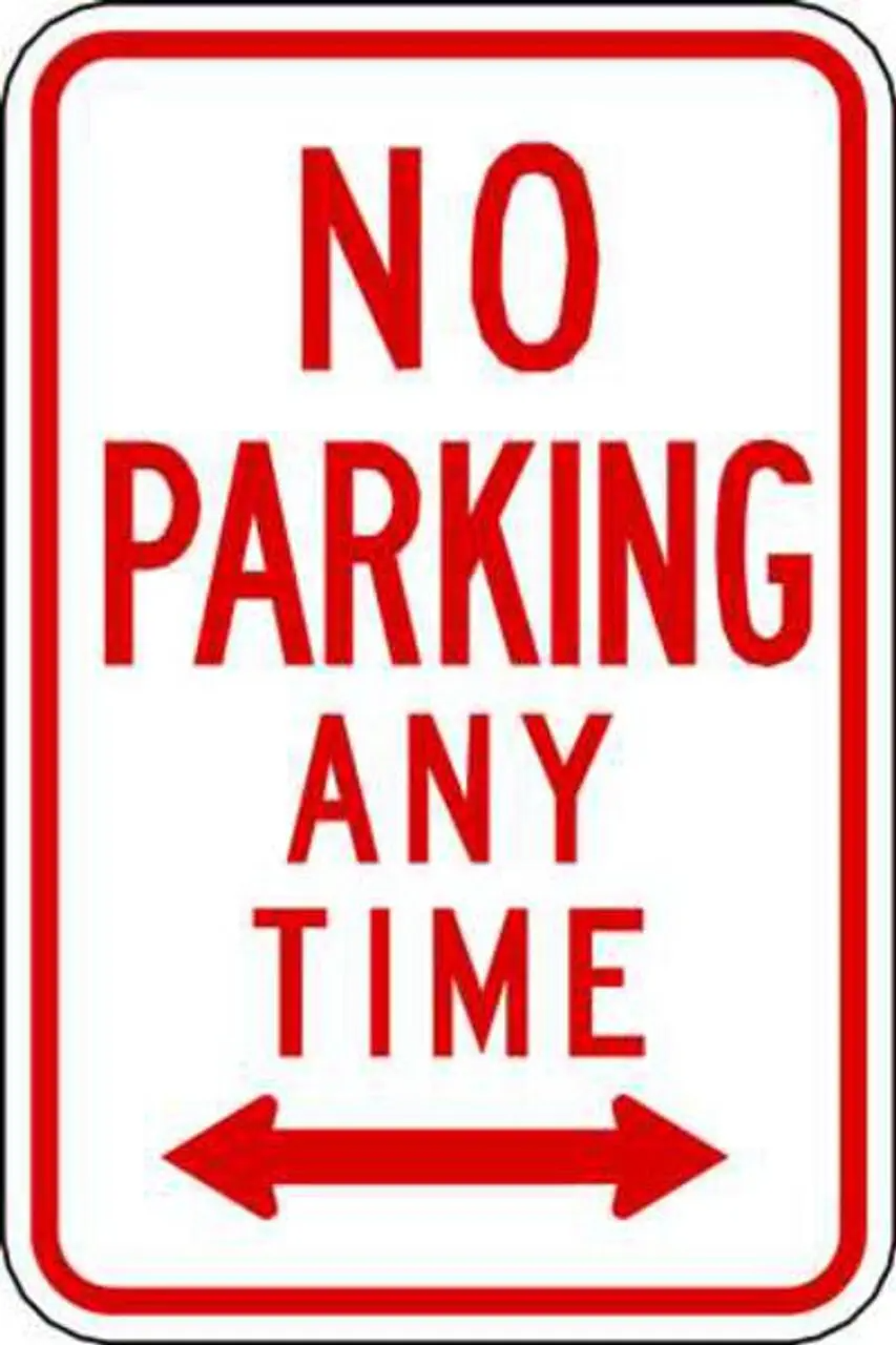 ZING Eco Parking Sign, No Parking Anytime, Left and Right Arrow, 18Hx12W