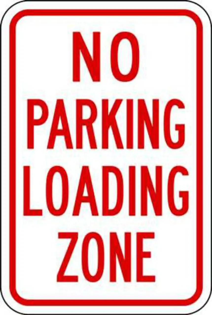 ZING Eco Parking Sign, No Parking Loading Zone, 18Hx12W