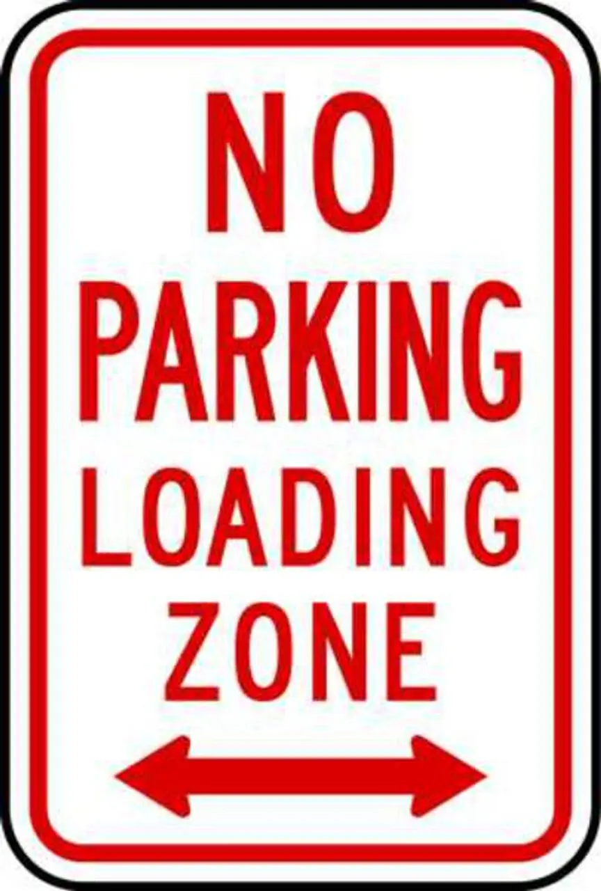 ZING Eco Parking Sign, No Parking Loading Zone, Left and Right Arrow