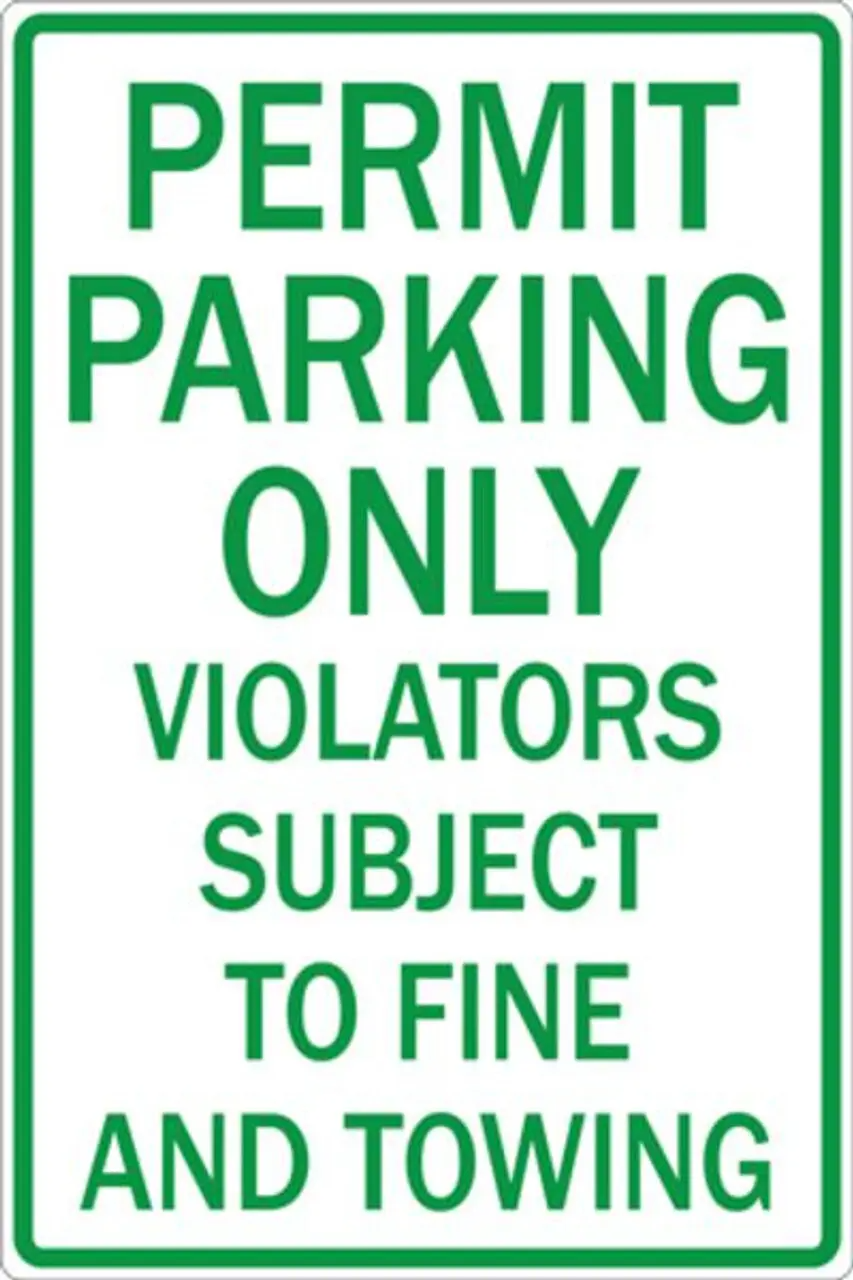 ZING Eco Parking Sign, Permit Parking Only, 18Hx12W