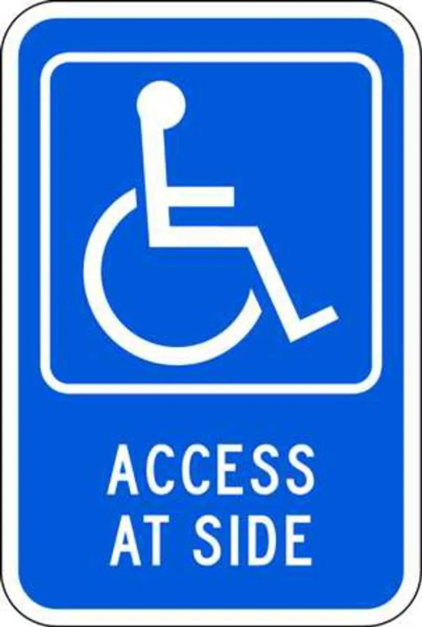 ZING Eco Parking Sign, Handicap, Access at Side, 18Hx12W