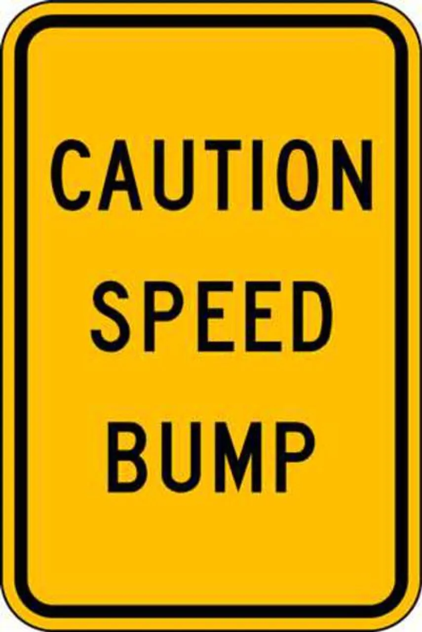 ZING 2427 Eco Traffic Sign, Traffic, CAUTION Speed Bump, 18Hx12W, High Intensity Prismatic, Recycled Aluminum