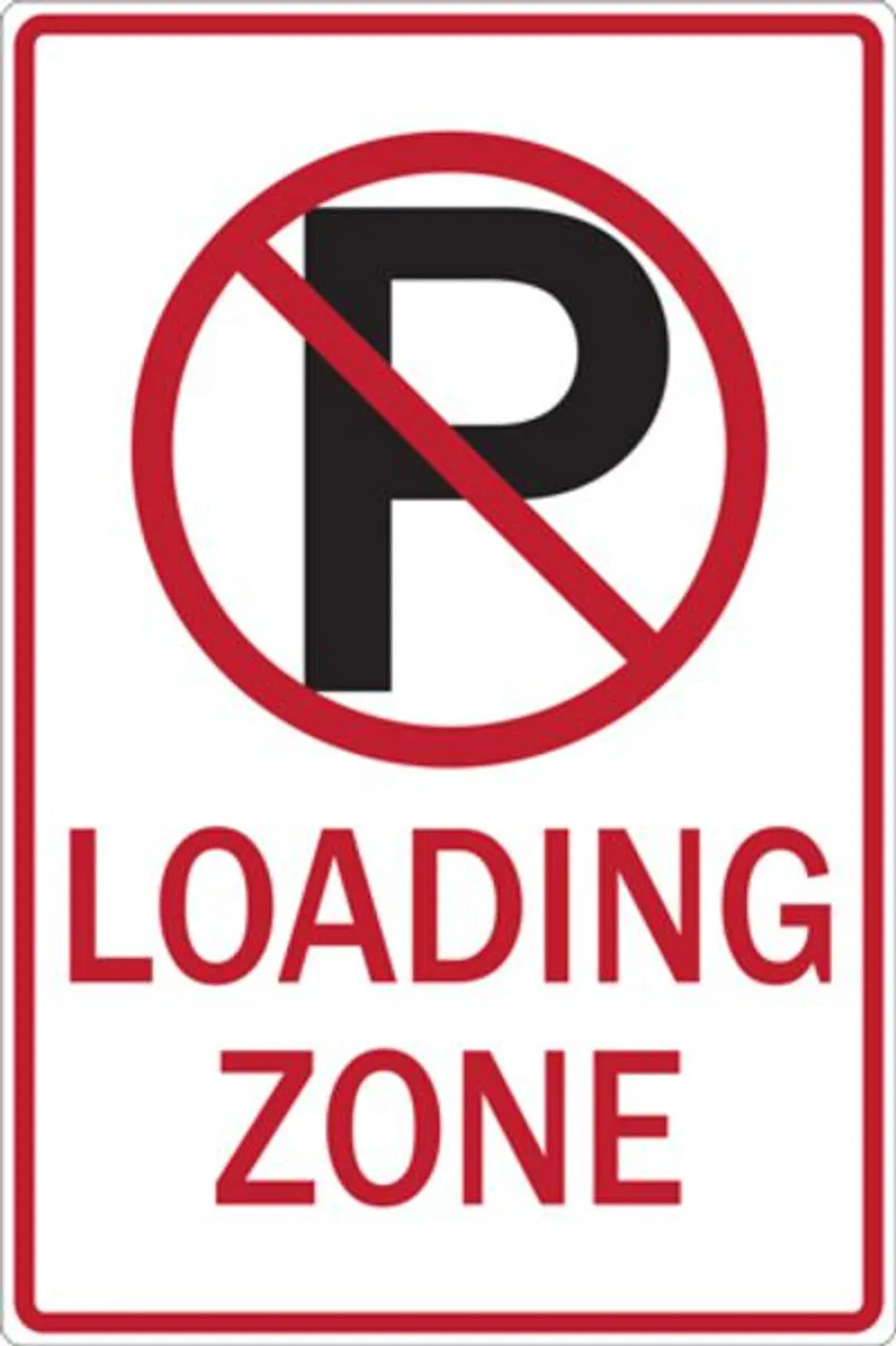 ZING 2466 Eco Parking Sign, No Parking Symbol Loading Zone, 18Hx12W, Engineer Grade Prismatic, Recycled Aluminum