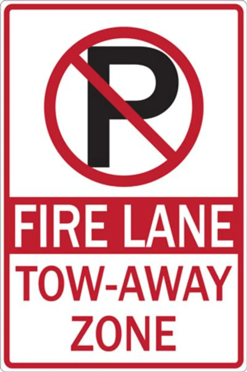 ZING 2468 Eco Parking Sign, No Parking Symbol Fire Lane Tow-Away Zone, 18Hx12W, Engineer Grade Prismatic, Recycled Aluminum