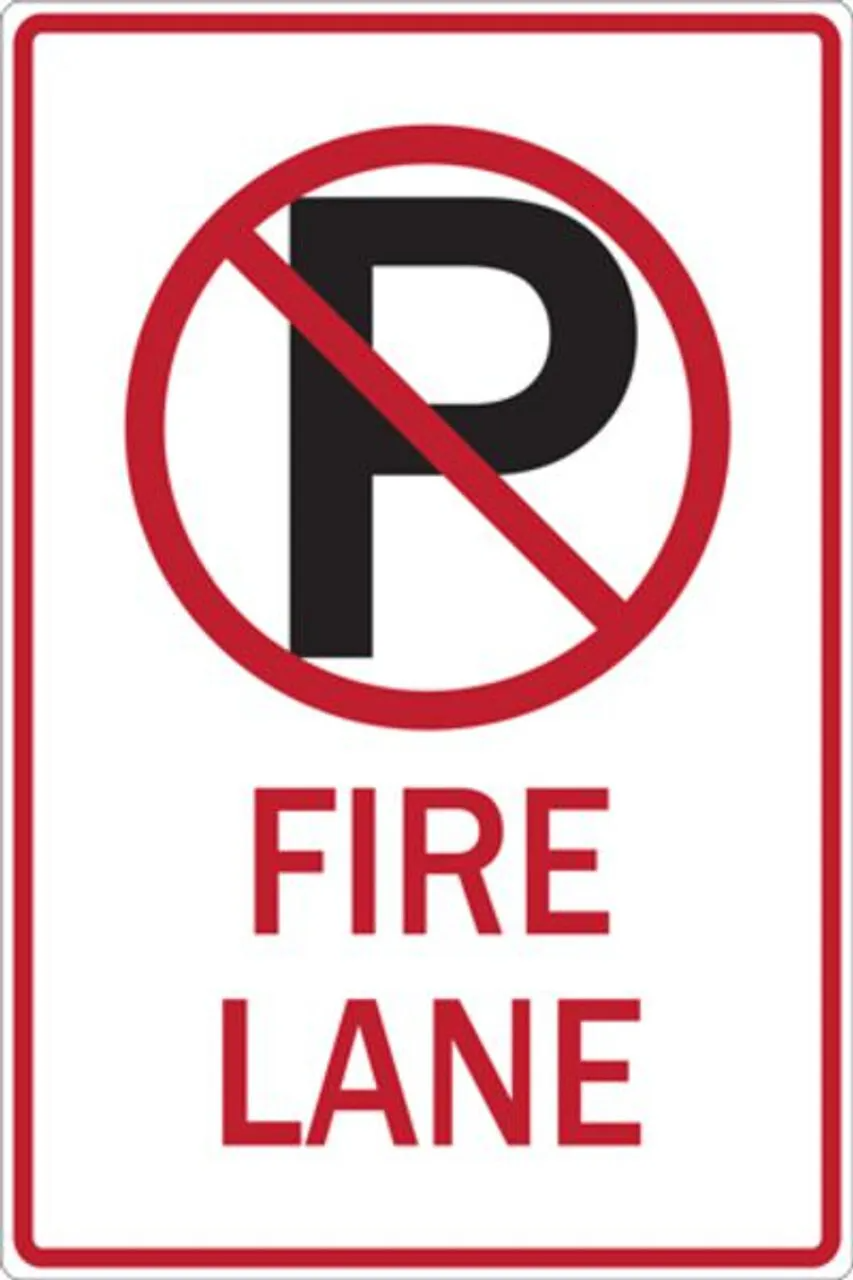 ZING Eco Parking Sign, No Parking Symbol, Fire Lane, 18Hx12W