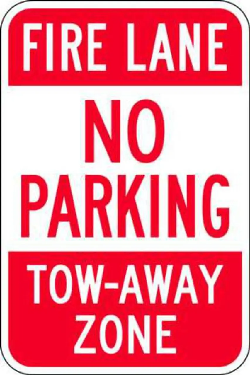 ZING Eco Parking Sign, Fire Lane No Parking, 18Hx12W