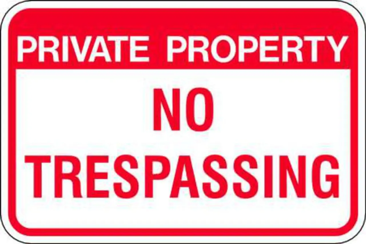 ZING Parking Sign, Private Property No Trespassing, 12H"x18"