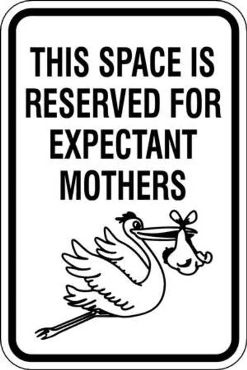 ZING Eco Parking Sign, Reserved Expectant Mothers, 18Hx12W