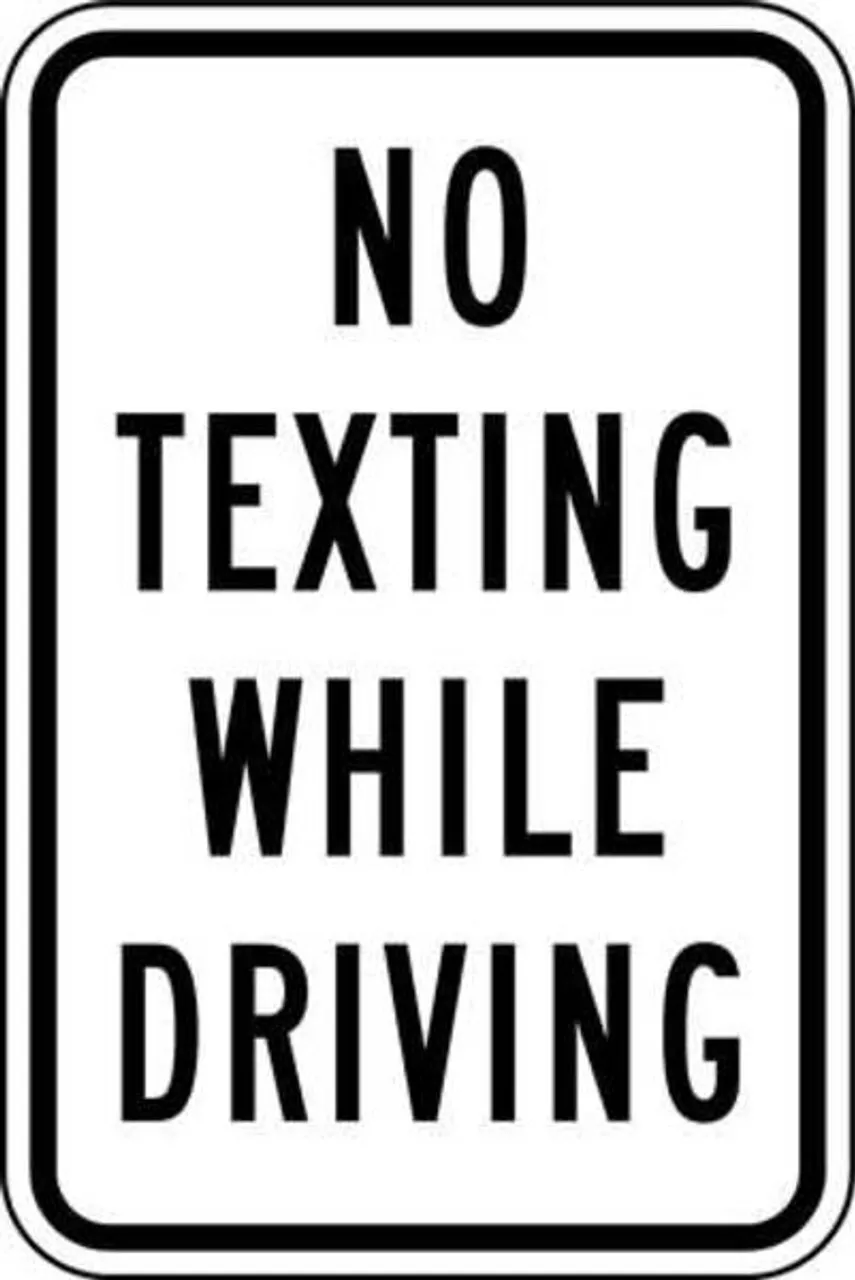 ZING Eco Parking Sign, No Texting While Driving, 12Hx18W