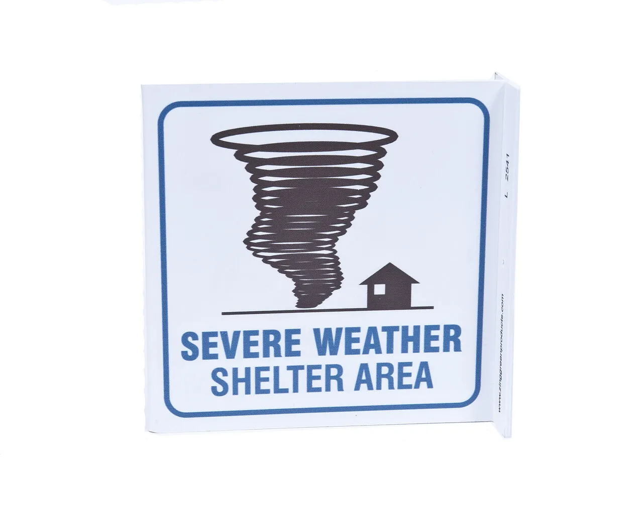 ZING 2541 Eco Safety L Sign, Severe Weather Shelter, 7Hx2.5Wx7D, Recycled Plastic