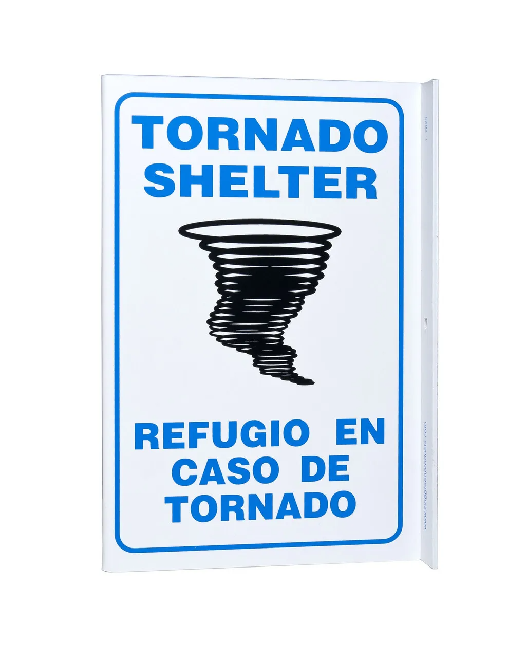 ZING 2623 Eco Safety L Sign, Tornado Shelter Bilingual, 11Hx2.5Wx8D, Recycled Plastic