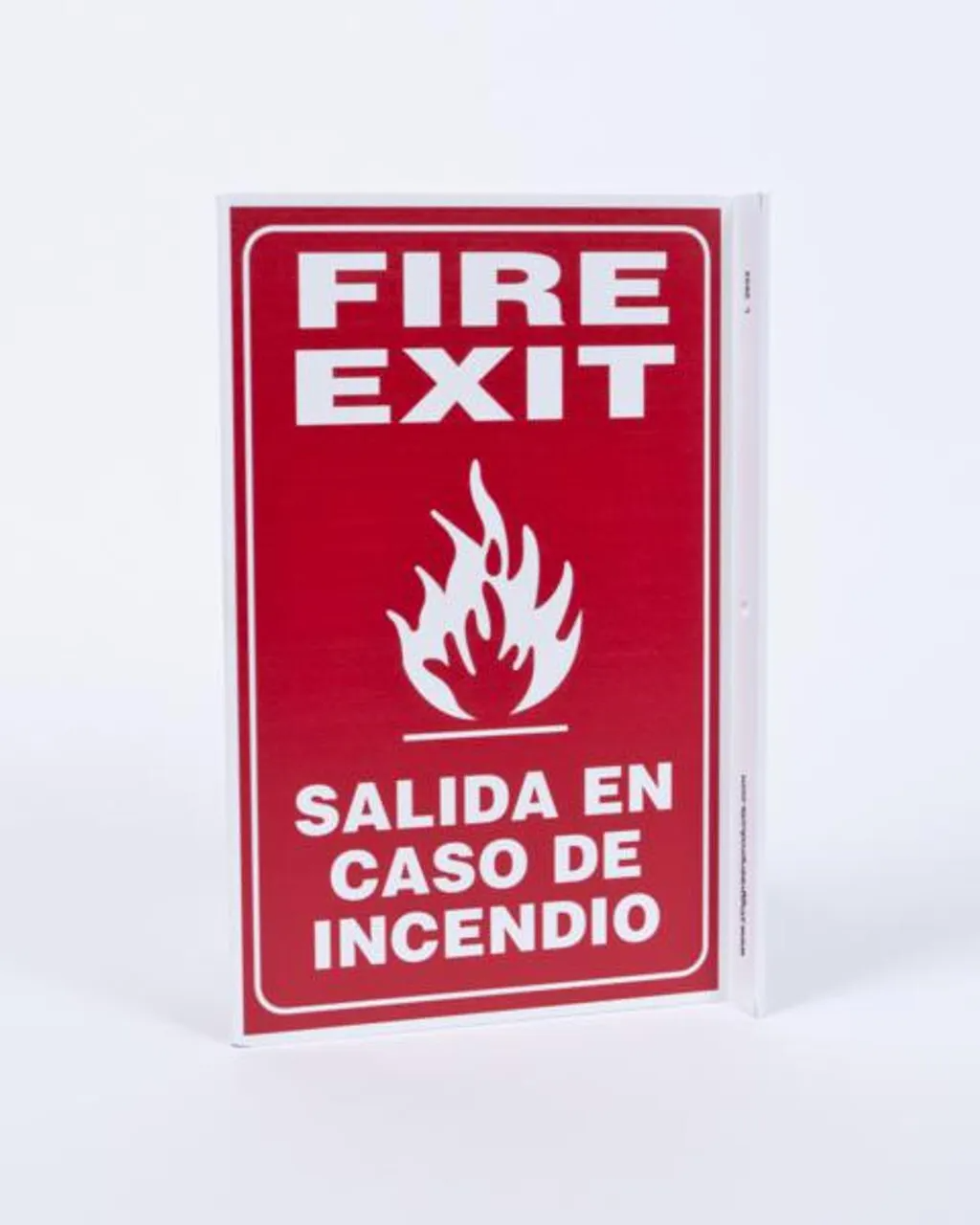 ZING 2633 Eco Safety L Sign, Fire Exit Bilingual, 11Hx2.5Wx8D, Recycled Plastic