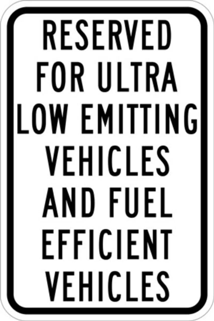 ZING 2645 Eco Parking Sign, Fuel Efficient Vehicle Parking, 18Hx12W, Engineer Grade Prismatic, Recycled Aluminum