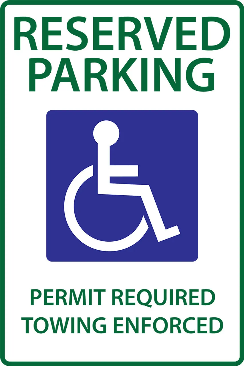 ZING 2679 Eco Parking Sign, Handicapped Reserved Parking Permit, Arkansas, 18Hx12W, Engineer Grade Prismatic, Recycled Aluminum