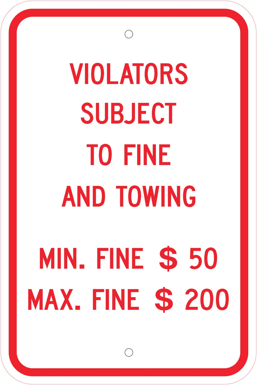 ZING 2702 Eco Parking Sign, Handicapped Parking Fine, Pennsylvania, 18Hx12W, Engineer Grade Prismatic, Recycled Aluminum