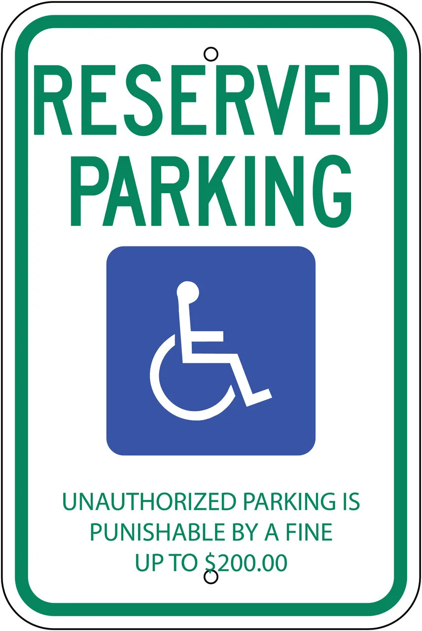 ZING 2703 Eco Parking Sign, Handicapped Reserved Parking, Tennessee, 18Hx12W, Engineer Grade Prismatic, Recycled Aluminum