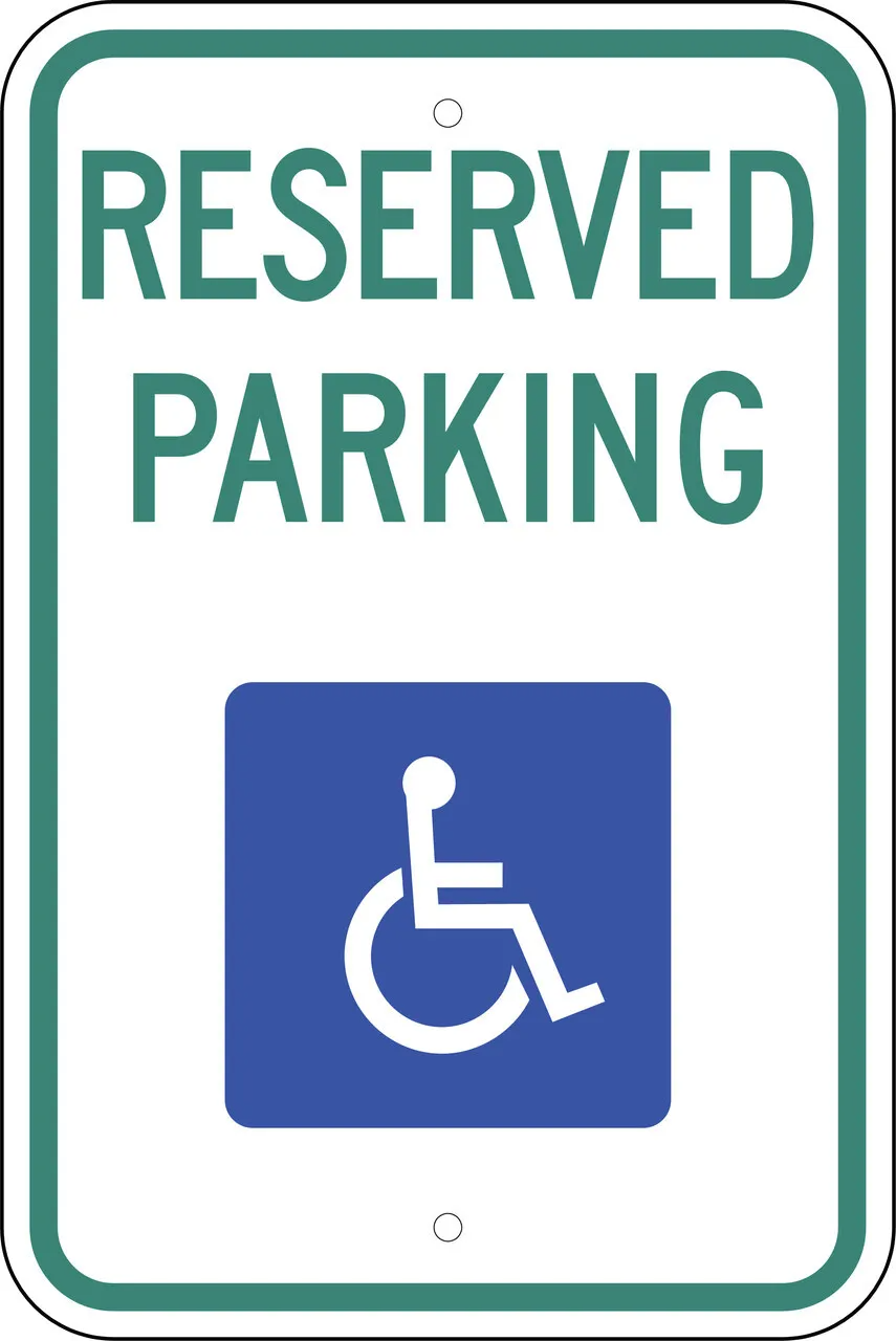 ZING 2707 Eco Parking Sign, Handicapped Reserved Parking, Wyoming, 24Hx18W, Engineer Grade Prismatic, Recycled Aluminum