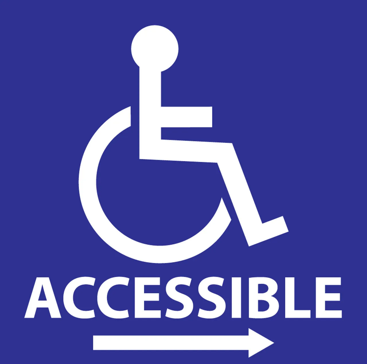 ZING Eco Handicap Accessible Right Arrow Label, 6Hx6W, Available in Different Materials, 2/PK