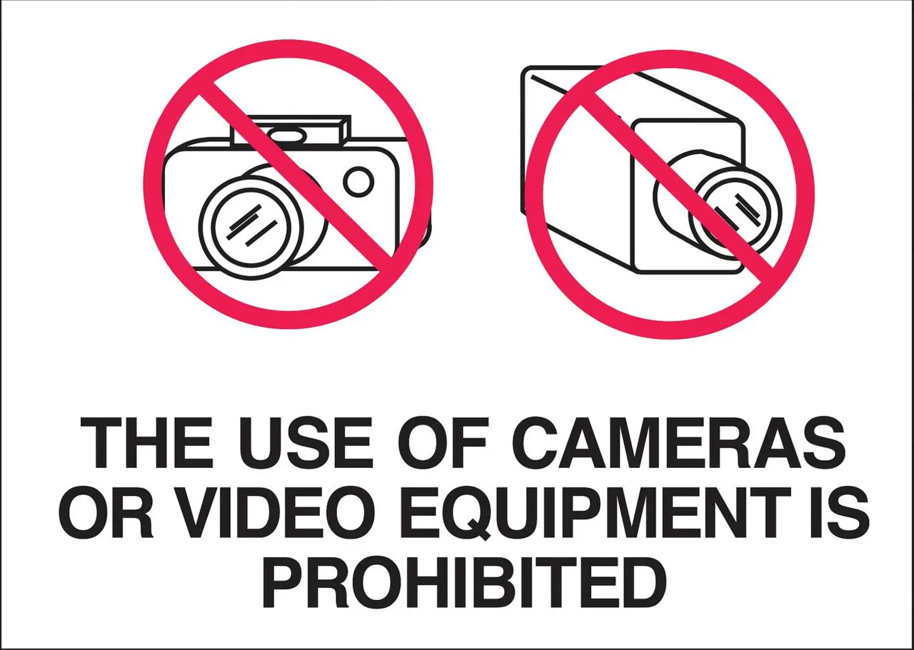 ZING 2738 Eco Security Sign, Cameras Prohibited, 10Hx14W, Recycled Aluminum