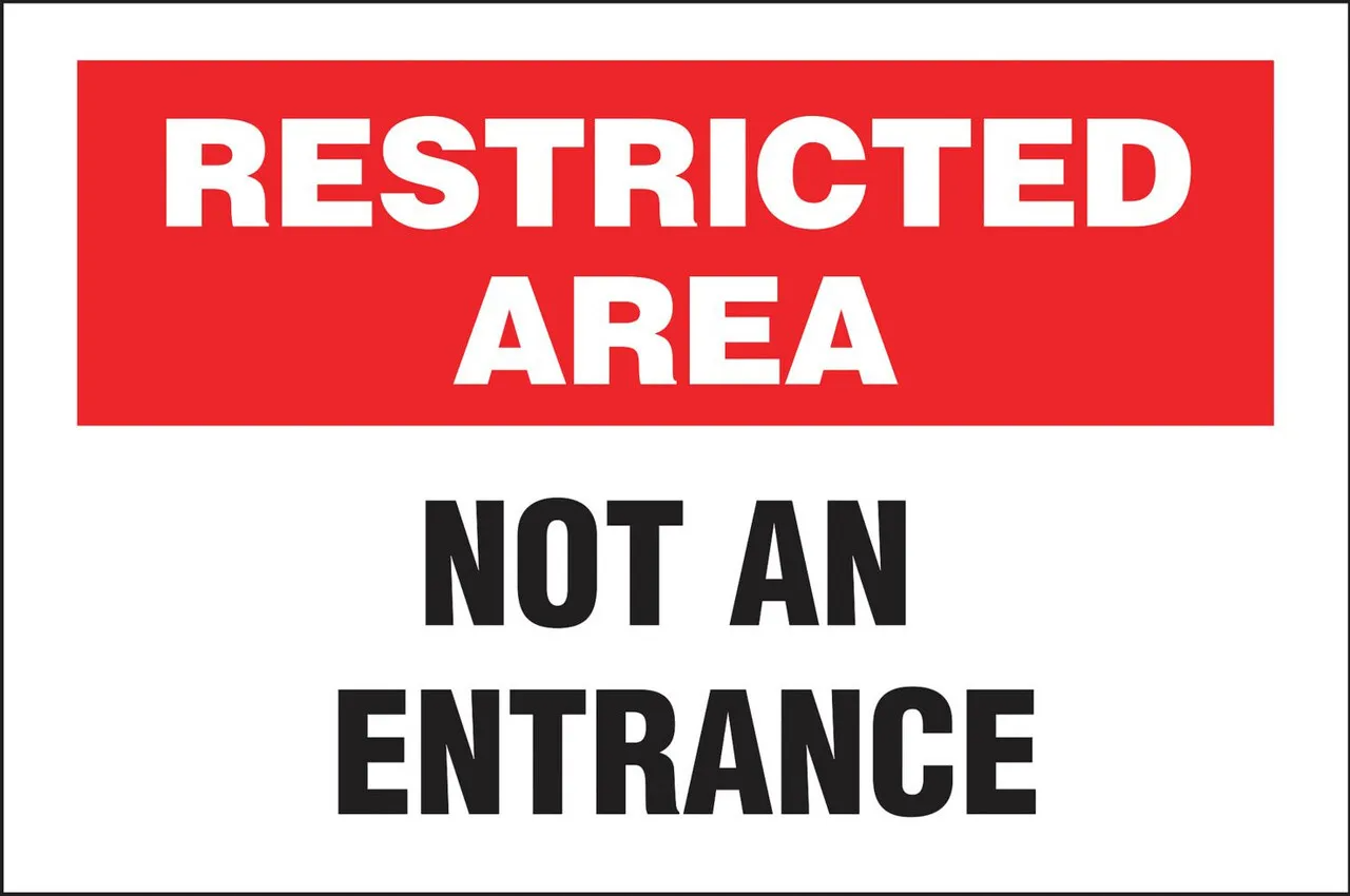 ZING 2743 Eco Security Sign, Restricted Not An Entrance, 10Hx14W, Recycled Aluminum