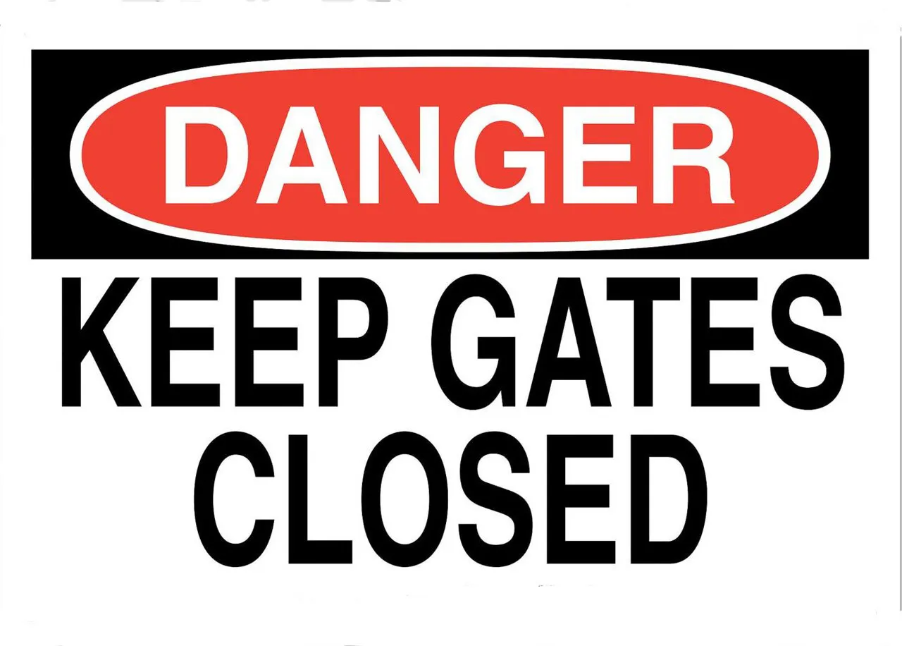ZING 2750 Eco Security Sign, DANGER Keep Gates Closed, 10Hx14W, Recycled Aluminum